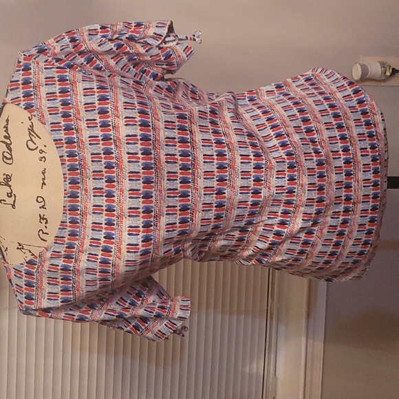 Rafaella Tops - Rafaella Short Sleeve Shirt with ties on sleeve, Large